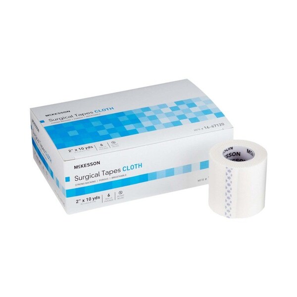 Mckesson Silk-Like Cloth Medical Tape, 2 Inch x 10 Yard, White, 6PK 16-47120 - main